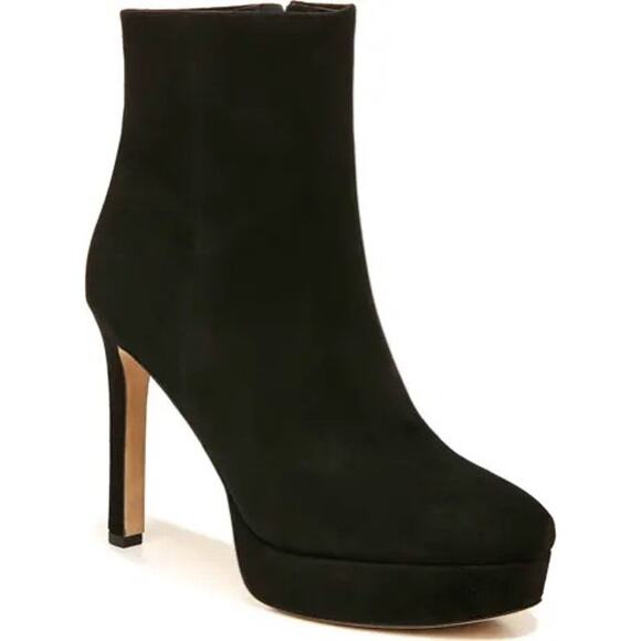 Veronica Beard Dali Black Suede Stiletto Heel Booties Size 8.5M - Picture 1 of 8